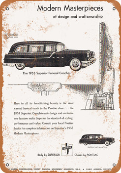 1955 Pontiac Superior Hearses - Metal Sign