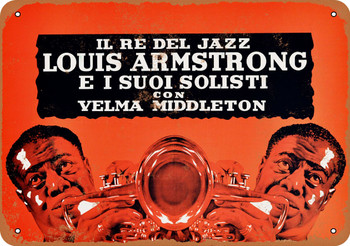 1955 Louis Armstrong in Milan Italy - Metal Sign