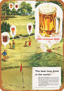 1956 Good Wholesome Beer and Golf - Metal Sign