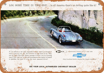 1958 Chevrolet Corvette - Metal Sign