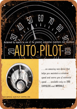 1958 Chrysler Auto Pilot Cruise Control - Metal Sign