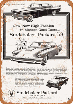 1958 Studebaker-Packard Automobiles and Trucks - Metal Sign