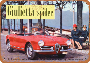 1959 Alfa Romeo Giulietta Spider - Metal Sign