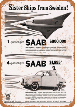 1960 Saab 93 Sports Sedan - Metal Sign