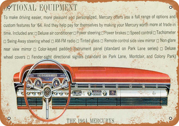 1964 Mercury Dashboard - Metal Sign