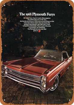 1968 Plymouth Fury - Metal Sign