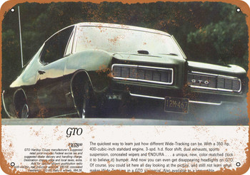 1968 Pontiac GTO - Metal Sign