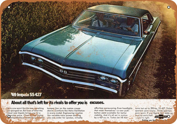 1969 Chevrolet Impala SS 427 - Metal Sign