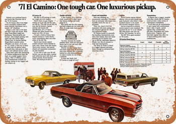 1971 Chevrolet El Camino Metal Sign