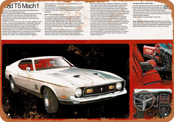 1971 Ford T5 Mach 1 - Metal Sign