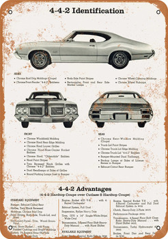 1971 Oldsmobile 4-4-2 Identification - Metal Sign