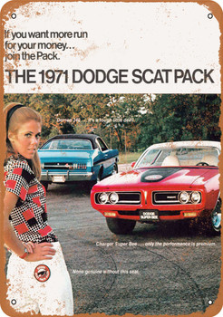 1971 Dodge Scat Pack - Metal Sign