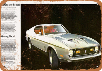 1971 Ford Mustang Mach 1 - Metal Sign