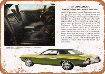 1973 Dodge Challenger - Metal Sign