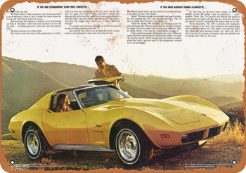 1974 Chevrolet Corvette - Metal Sign