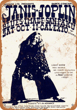 1969 Janis Joplin at Cal Expo - Metal Sign