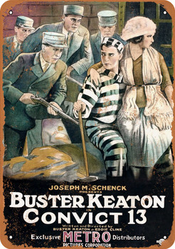 1920 Convict 13 Buster Keaton Movie - Metal Sign