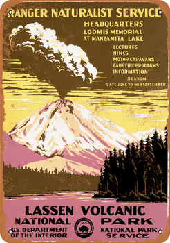 1938 Lassen Volcanic National Park - Metal Sign