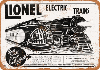 1935 Lionel Trains UP M-10000 - Metal Sign