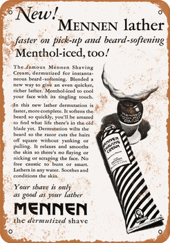 1928 Mennen Shaving Cream - Metal Sign