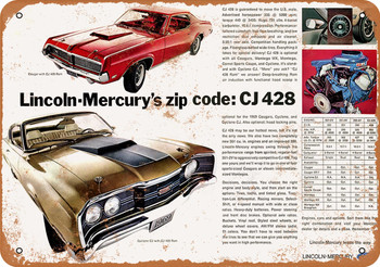 1969 Mercury CJ 428 Engine and Ram Air - Metal Sign