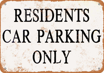 Residents Car Parking Only - Metal Sign