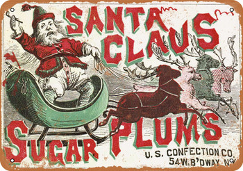 1868 Santa Claus Sugar Plums - Metal Sign