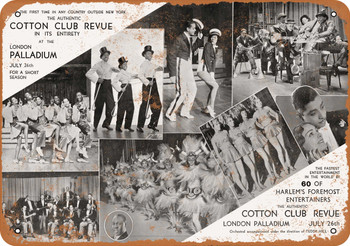 1937 Cotton Club Revue in London - Metal Sign