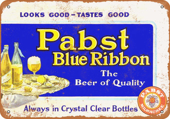 PBR in Clear Bottles - Metal Sign