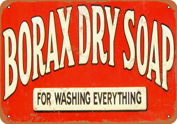 Borax Dry Soap Metal Sign
