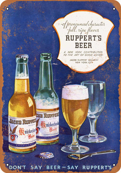 1934 Ruppert's Beer - Metal Sign