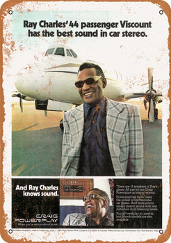 1976 Ray Charles for Craig Stereos - Metal Sign