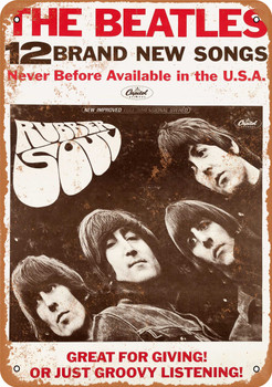 1965 The Beatles Rubber Soul Release - Metal Sign