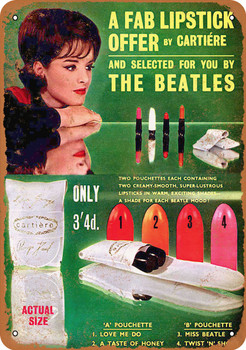 1965 Beatles Lipstick - Metal Sign