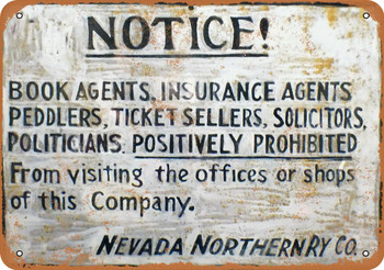 Notice No Peddlers or Politicians - Metal Sign