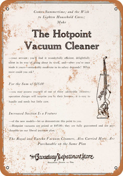 1923 Hotpoint Vacuum Cleaners - Metal Sign