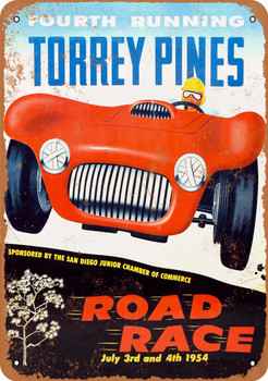 1954 Torrey Pines Road Race San Diego - Metal Sign