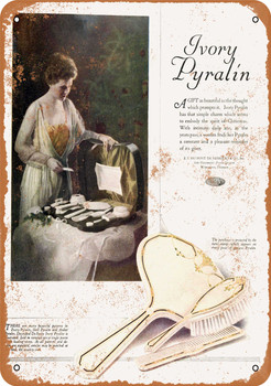 1921 Ivory Pyralin Hair Brushes - Metal Sign