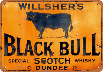 Willshers Black Bull Scotch Whisky - Metal Sign