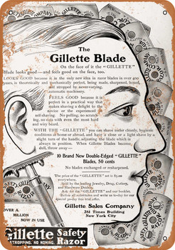 1907 Gillette Safety Razors - Metal Sign