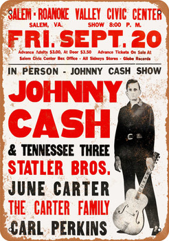 1968 Johnny Cash in Virginia - Metal Sign