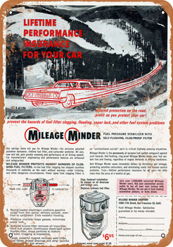 1962 Mileage Minder Fuel Performance Enhancer - Metal Sign