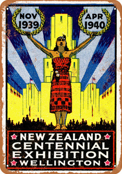 1939 New Zealand Centennial Exhibition - Metal Sign