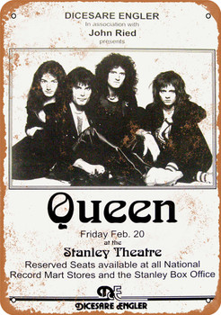 1976 Queen in Pittsburgh - Metal Sign