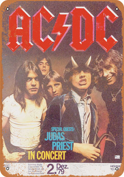 1979 AC/DC in Germany - Metal Sign