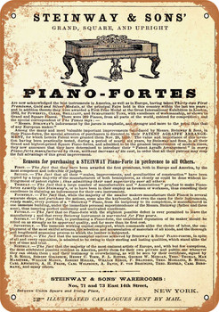 1866 Steinway Pianos - Metal Sign