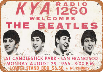 1966 Beatles at Candlestick Park - Metal Sign