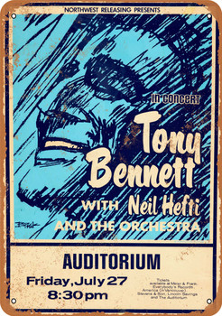 1970 Tony Bennett in Seattle - Metal Sign