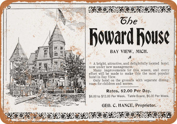 1900 Howard House Bay View Michigan - Metal Sign