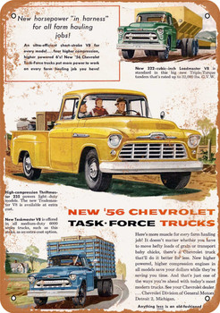 1956 Chevrolet Trucks - Metal Sign